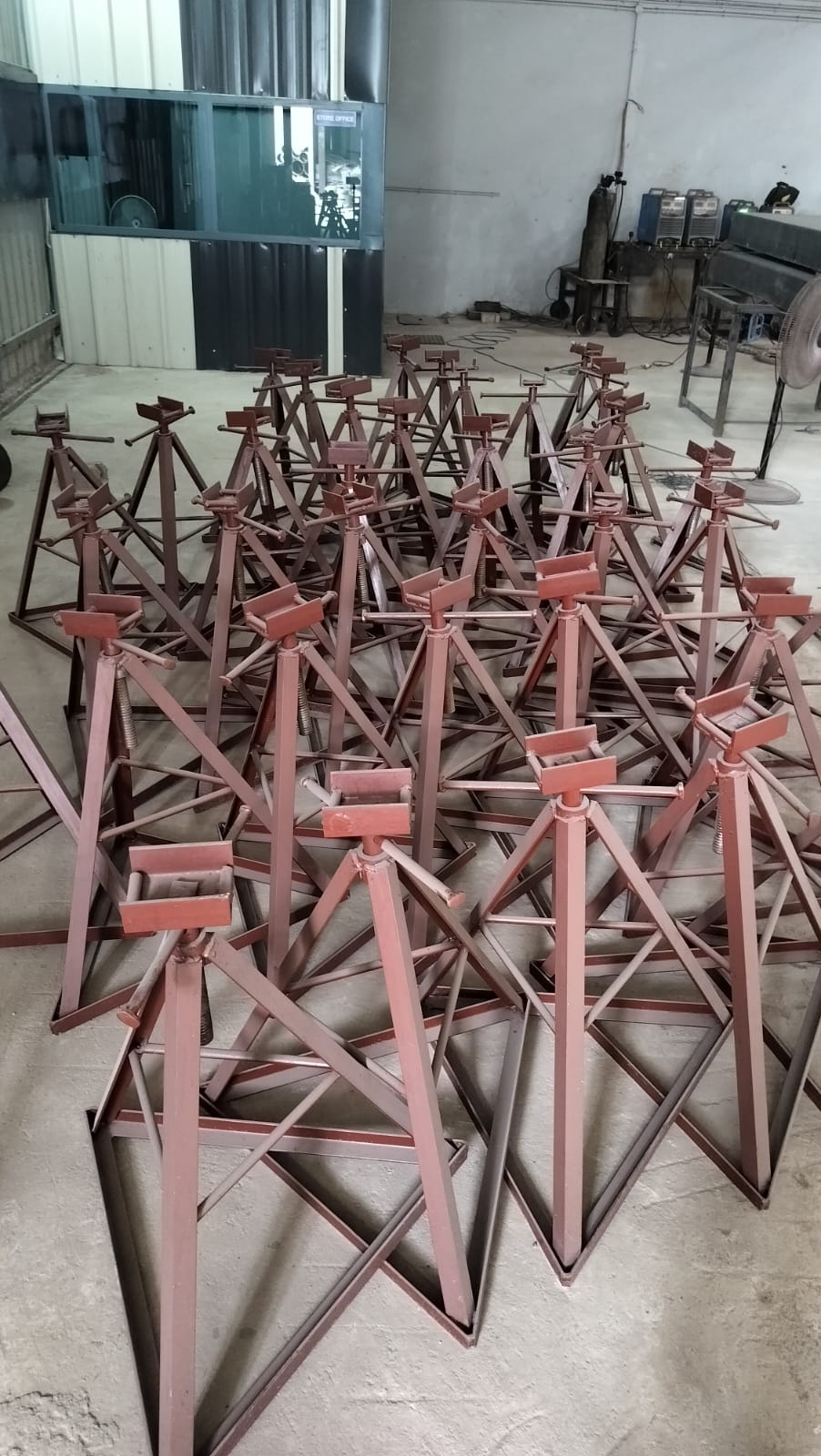 Fabricated prop components inside the manufacturing facility